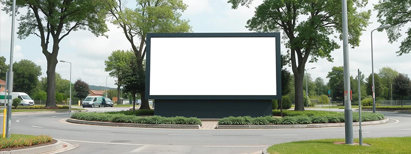 LinkedIn: Blank billboard on a roundabout
