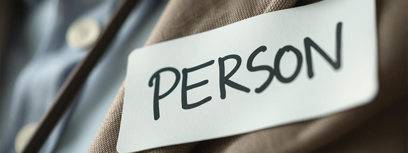 LinkedIn Cheat: A name badge with PERSON written on it