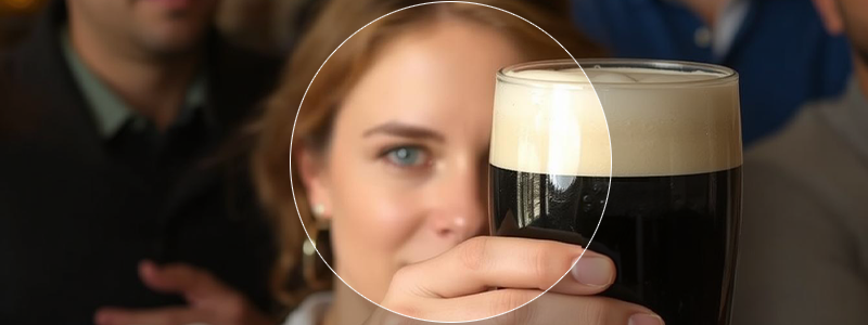 Linkedin: Profile photo taken in the pub with a Guinness